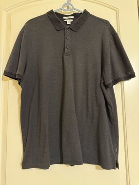 Calvin Klein Men's Black Striped Polo Shirt
